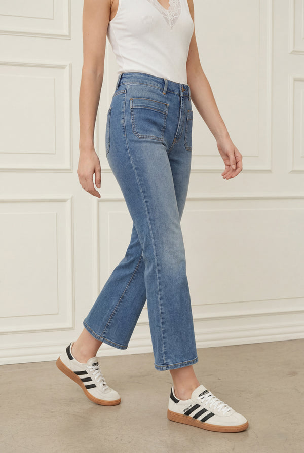 I SAY Bologna Kickflare Jeans Pants 606 Mid Denim