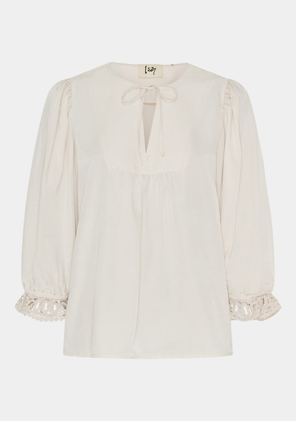 I SAY Cara Lace Blouse Blouses 146 Cream