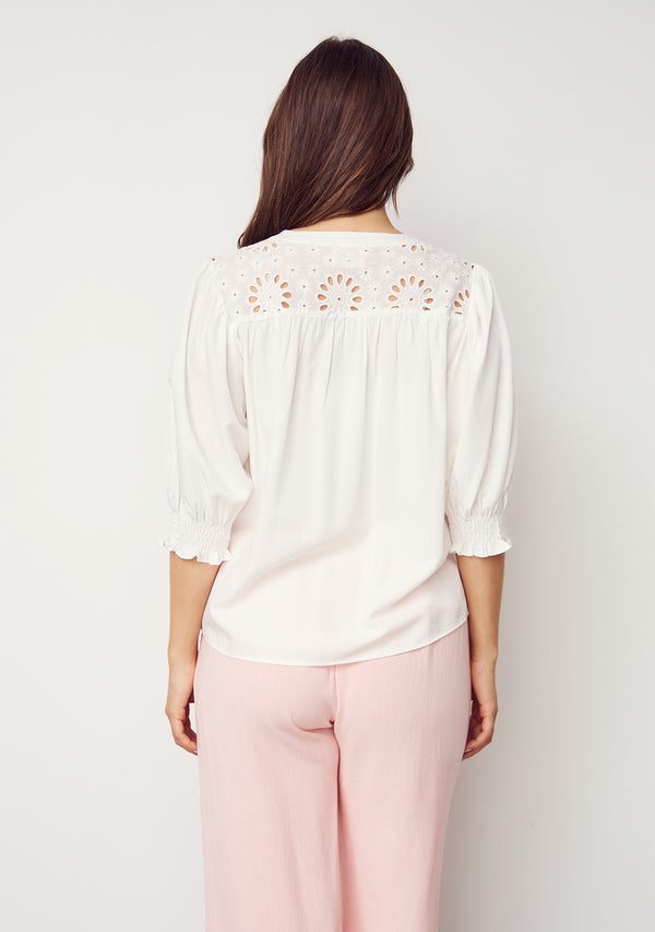 I SAY Cara s/s Blouse Blouses 101 Broken White