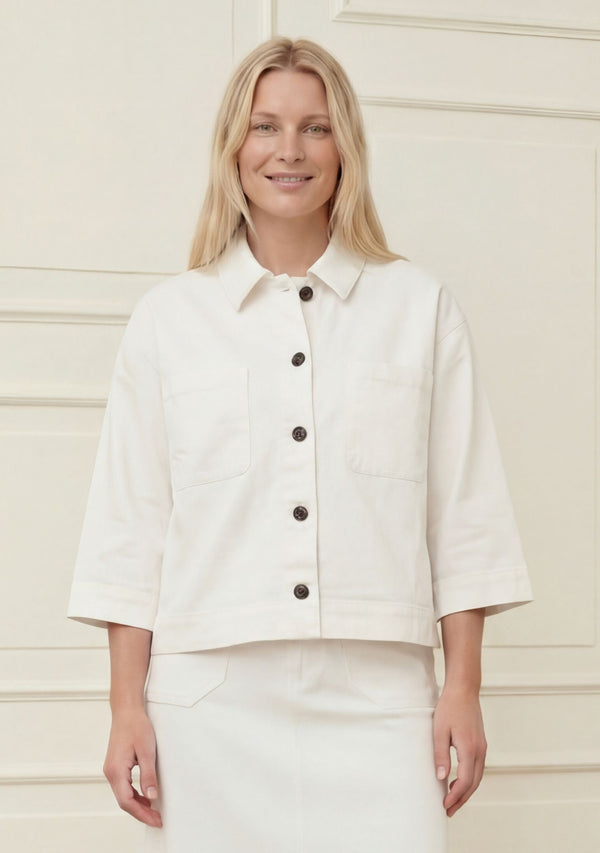 I SAY Carpi Denim Jacket Jackets 101 Broken White