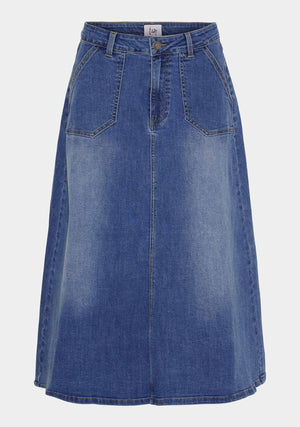 I SAY Carpi Denim Skirt Skirts 633 Basic Denim Wash