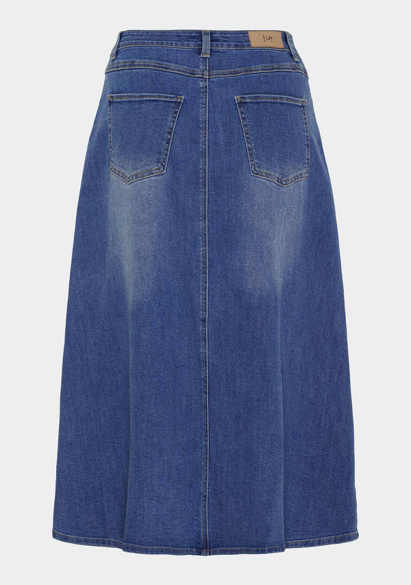 I SAY Carpi Denim Skirt Skirts 633 Basic Denim Wash