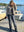 I SAY Como Flare Button Jeans Pants 927 Washed Black