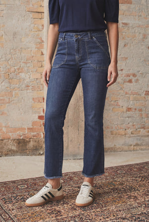I SAY Como Flare Jeans Pants 662 Dark denim