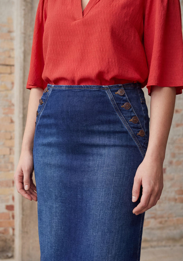 I SAY Como Highwaist Skirt Skirts 662 Dark denim