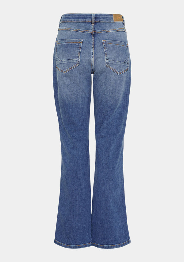 I SAY Como Long Flare Jeans Pants 606 Mid Denim