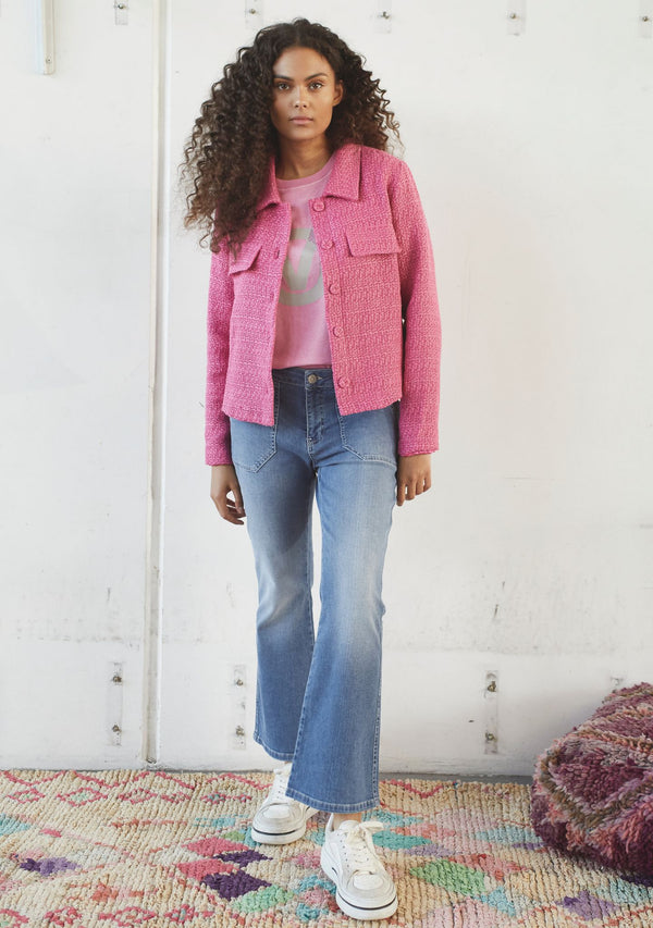 I SAY Como Long Flare Jeans Pants 606 Mid Denim