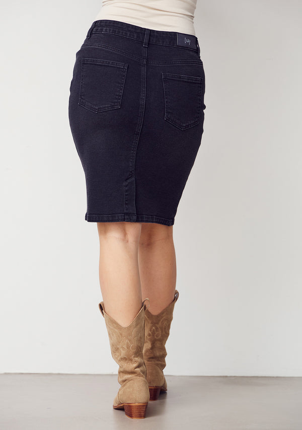 I SAY Como Solid Skirt Skirts 927 Washed Black