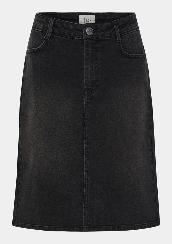 I SAY Como Solid Skirt Skirts 927 Washed Black