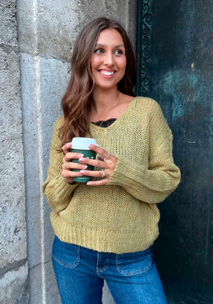 I SAY Cosima Knit Knitwear 803 Lime Melange