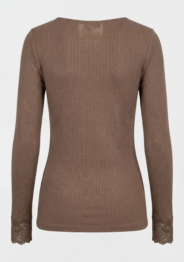 I SAY Dee Lace Blouse Basics 368 Taupe