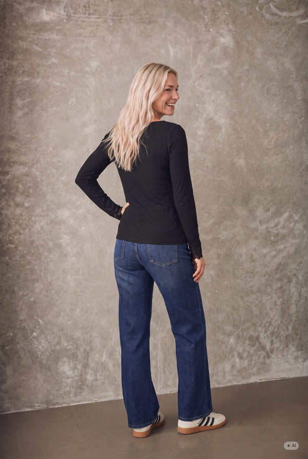 I SAY Dee Lace Blouse Basics 900 Black