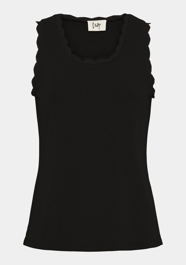 I SAY Dee O-Neck Top Tops 900 Black