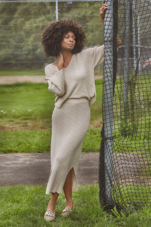 I SAY Dora Knit Skirt Knitwear 111 Sand Melange