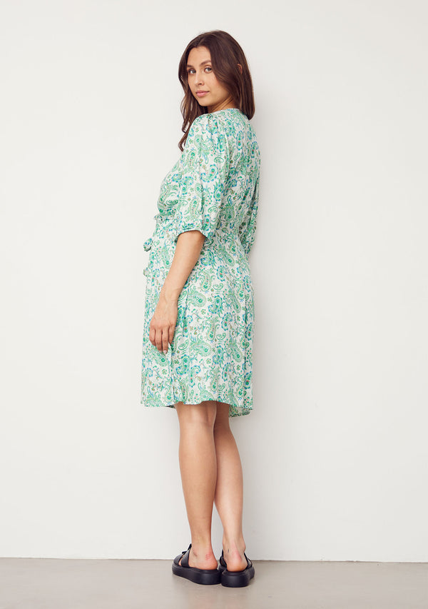 I SAY Dunja Dress Dresses L93 Fresh Green Paisley