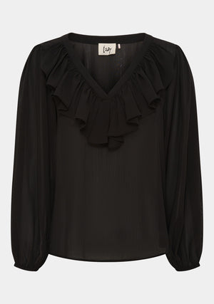 I SAY Ellen Flounce Blouse Blouses 900 Black