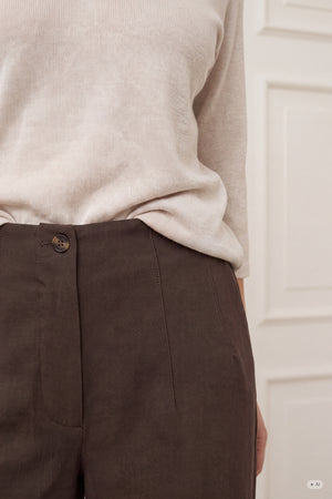 I SAY Firenze Highwaist Pant Pants 356 Dark brown