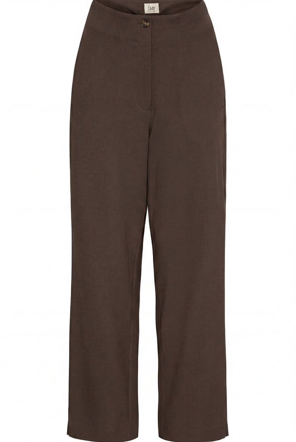 I SAY Firenze Highwaist Pant Pants 356 Dark brown