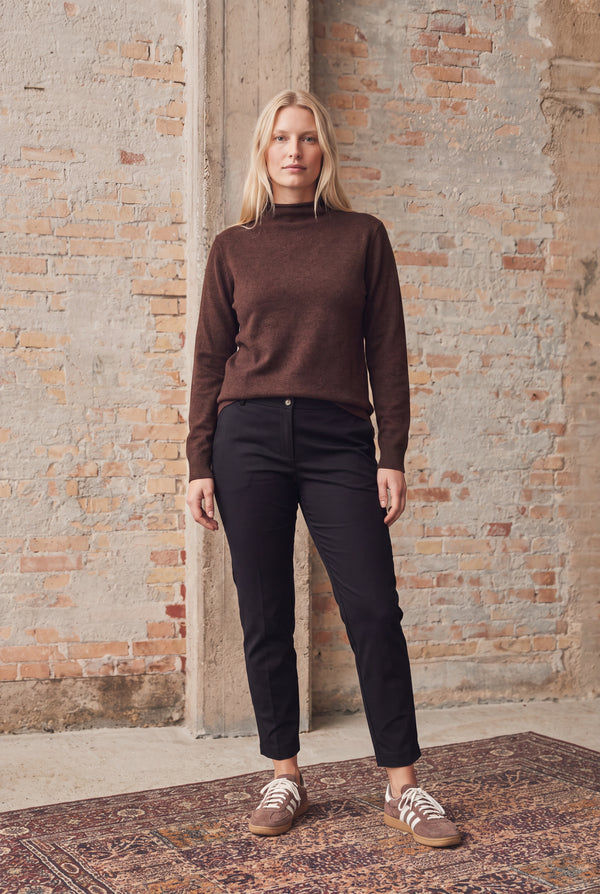 I SAY Frigga A-Shape Pullover Knitwear 357 Dark Brown Melange
