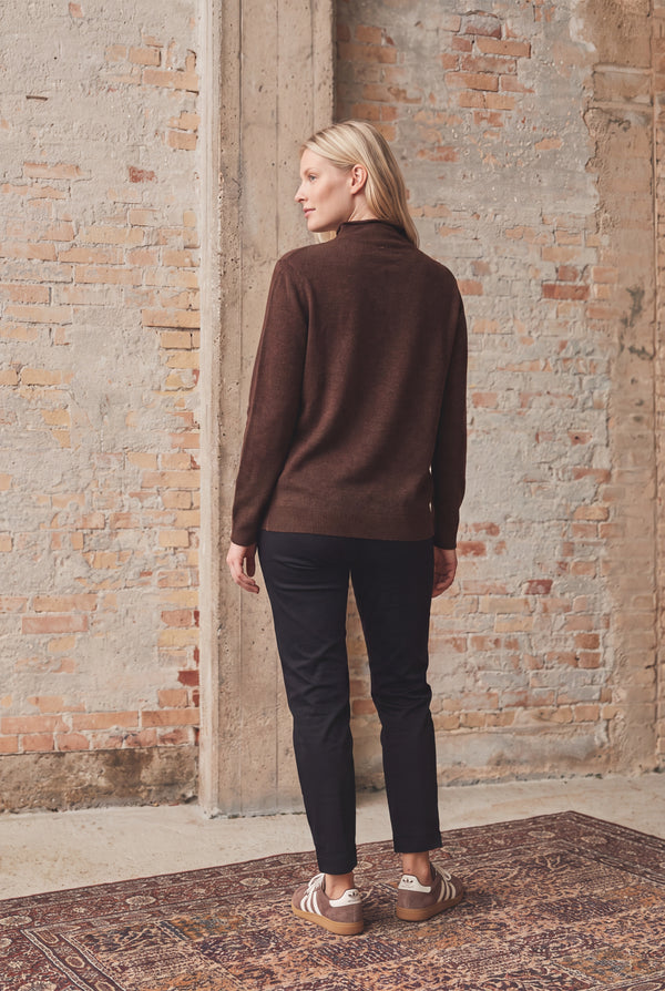 I SAY Frigga A-Shape Pullover Knitwear 357 Dark Brown Melange