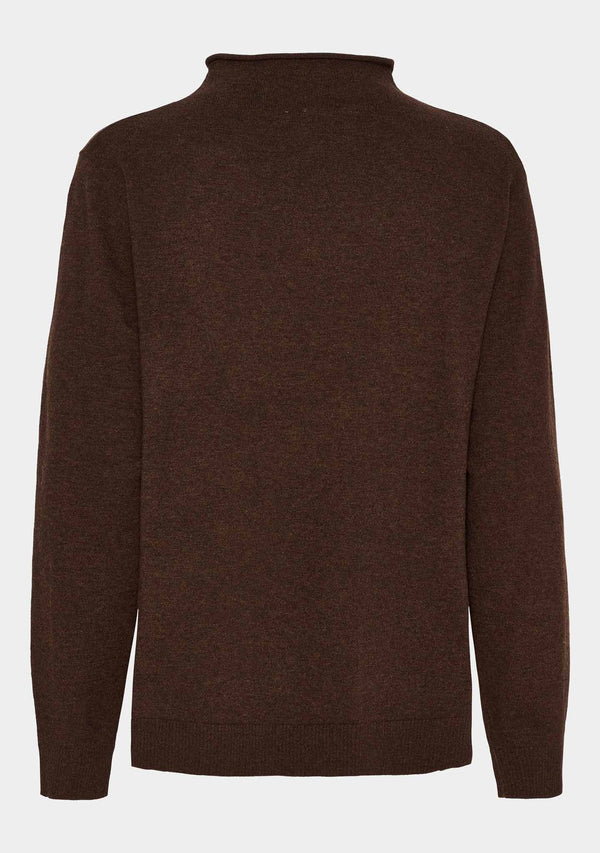 I SAY Frigga A-Shape Pullover Knitwear 357 Dark Brown Melange