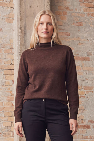 I SAY Frigga A-Shape Pullover Knitwear 357 Dark Brown Melange
