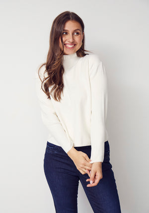 I SAY Frigga Flounce Knit Knitwear 101 Broken White