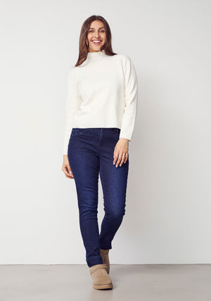 I SAY Frigga Flounce Knit Knitwear 101 Broken White