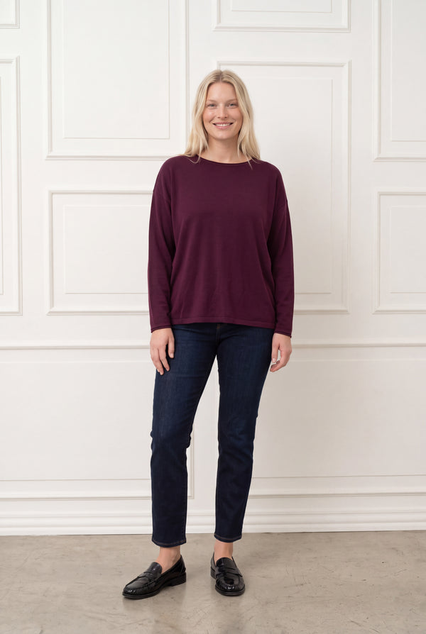 I SAY Frigga Knit Pullover Knitwear 419 Aubergine