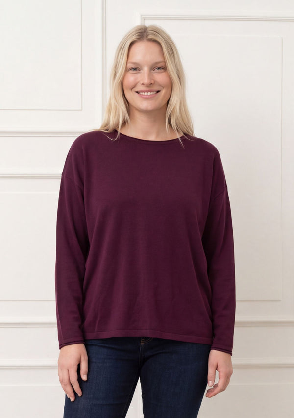 I SAY Frigga Knit Pullover Knitwear 419 Aubergine