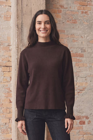 I SAY Frigga New Pullover Knitwear 357 Dark Brown Melange