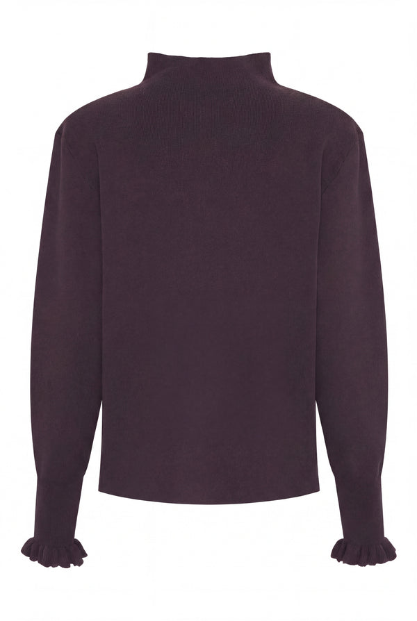I SAY Frigga New Pullover Knitwear 419 Aubergine