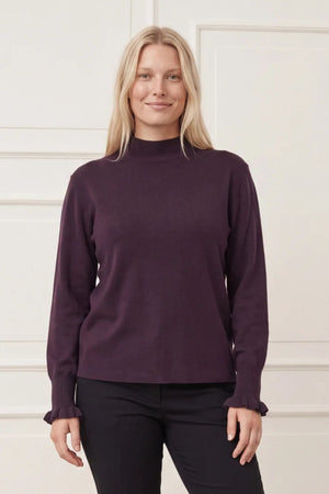 I SAY Frigga New Pullover Knitwear 419 Aubergine