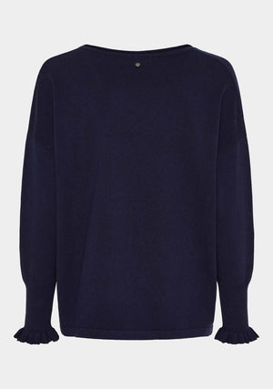 I SAY Frigga Smock Pullover Knitwear 640 Navy