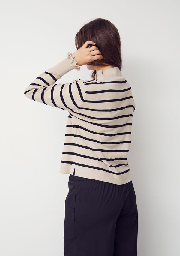 I SAY Frigga Stripe Pullover Knitwear M76 Golden w/black