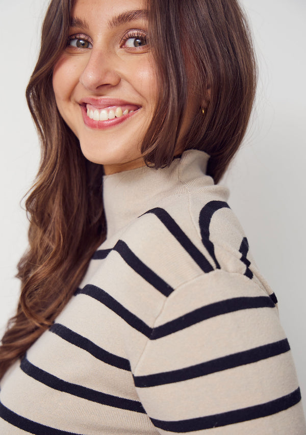 I SAY Frigga Stripe Pullover Knitwear M76 Golden w/black