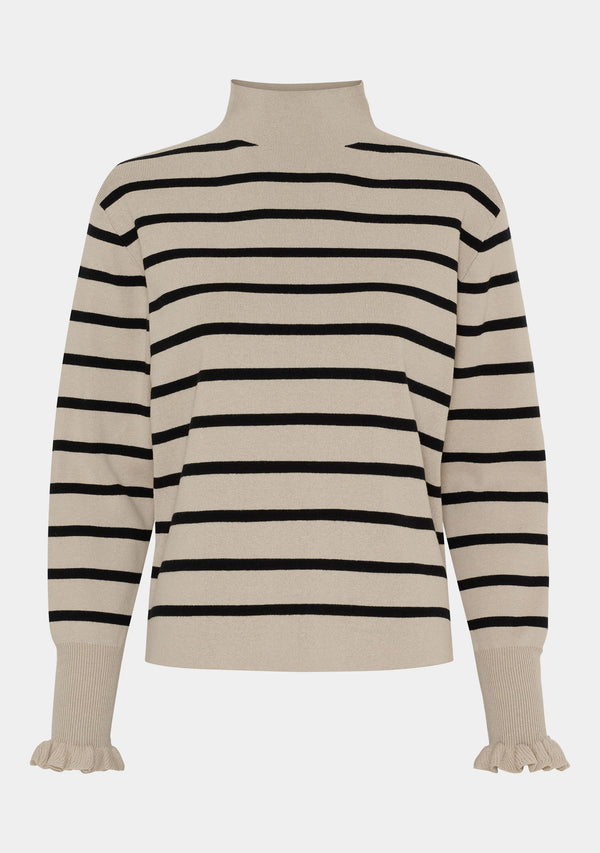 I SAY Frigga Stripe Pullover Knitwear M76 Golden w/black