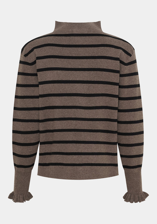 I SAY Frigga Stripe Pullover Knitwear N03 Potato w/black Stripe