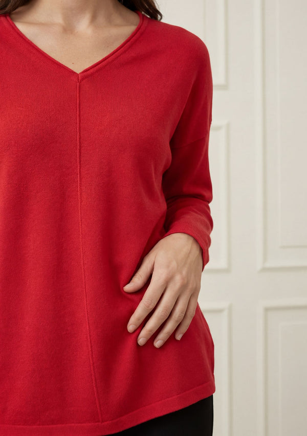 I SAY Frigga V-Neck  Knitwear 432 Fresh Red