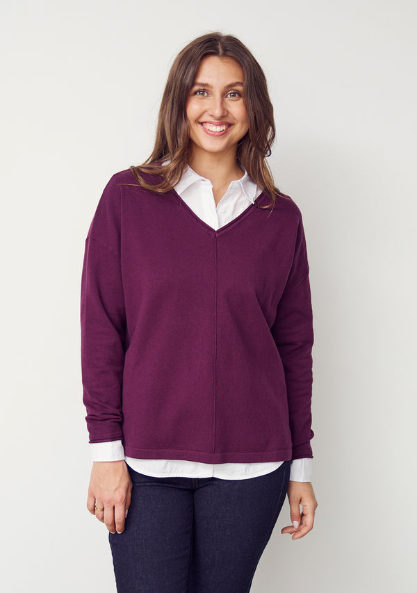 I SAY Frigga V-Neck  Knitwear 434 Wine