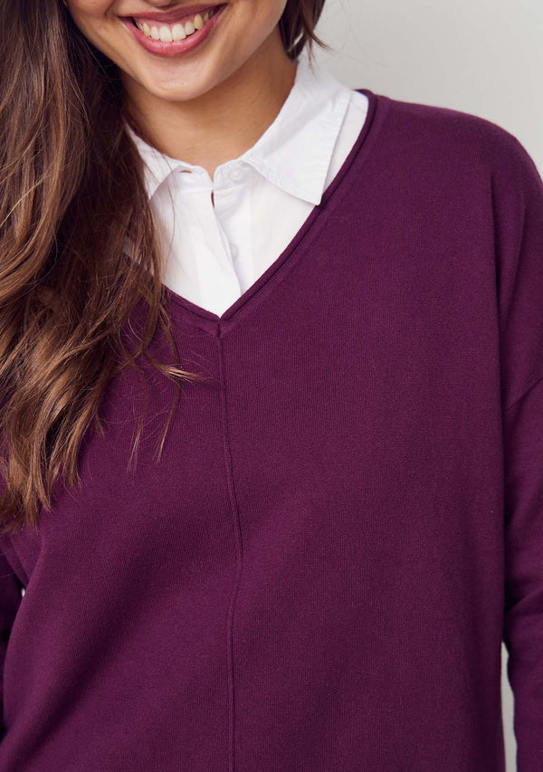 I SAY Frigga V-Neck  Knitwear 434 Wine