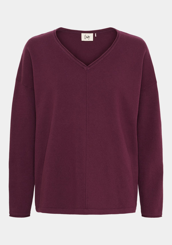 I SAY Frigga V-Neck  Knitwear 434 Wine