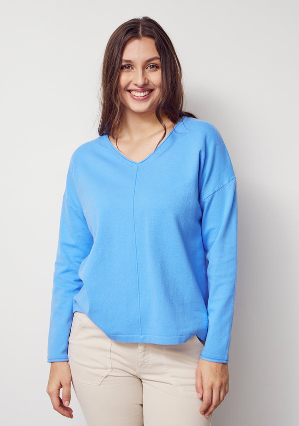 I SAY Frigga V-Neck  Knitwear 645 Skyblue