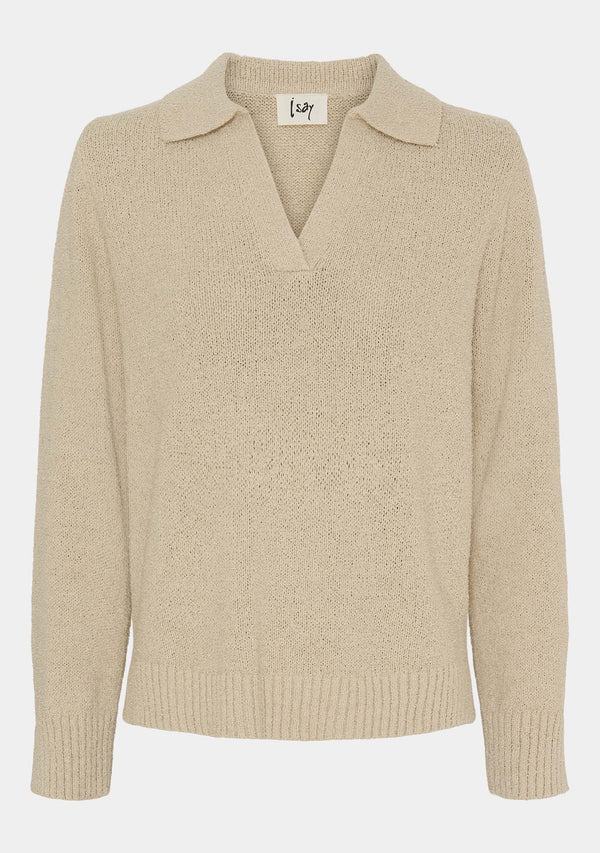 I SAY Gabi l/s Knit Knitwear 346 Desert