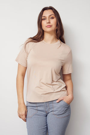 I SAY Gritt O-Neck T-Shirt Basics 112 Sand
