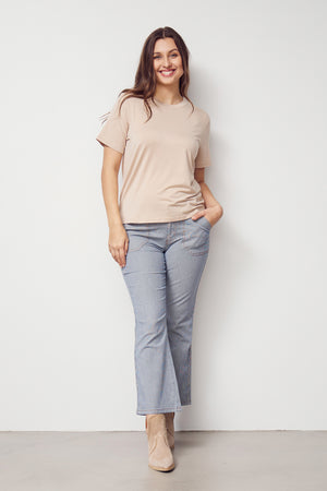 I SAY Gritt O-Neck T-Shirt Basics 112 Sand