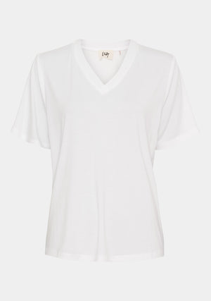 I SAY Gritt V-Neck T-Shirt T-Shirts 100 White