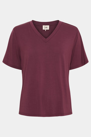 I SAY Gritt V-Neck T-Shirt T-Shirts 434 Wine