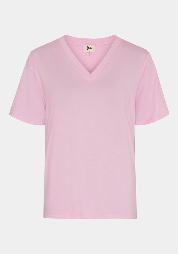 I SAY Gritt V-Neck T-Shirt T-Shirts 516 Pink