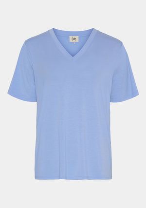 I SAY Gritt V-Neck T-Shirt T-Shirts 645 Skyblue